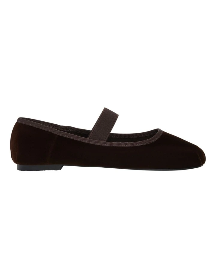 Roxana Flat Shoes in Chocolate Velvet image 1