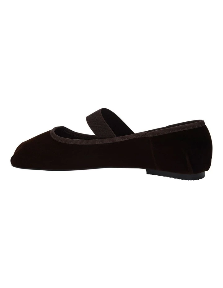 Roxana Flat Shoes in Chocolate Velvet image 3