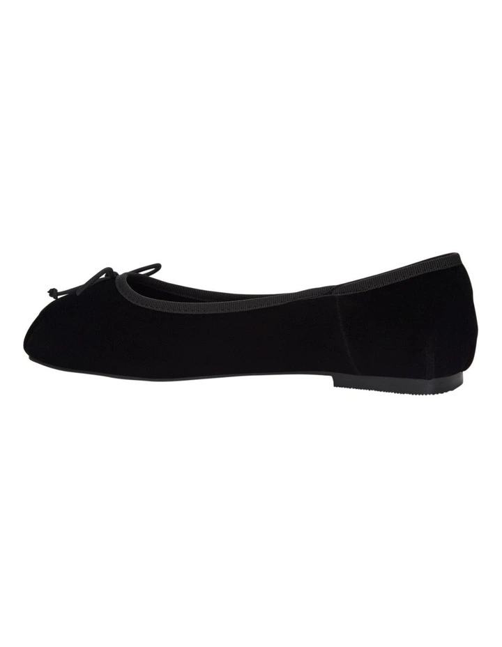 Ruby Flat Shoes in Black Velvet image 3