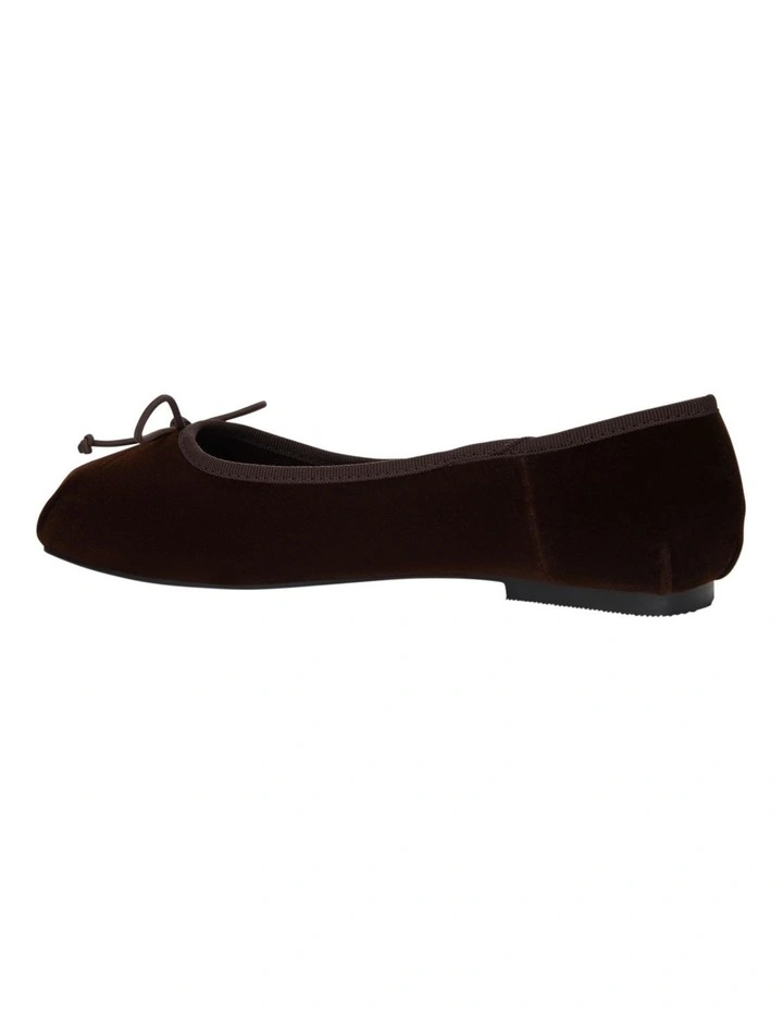 Ruby Flat Shoes in Chocolate Velvet image 3