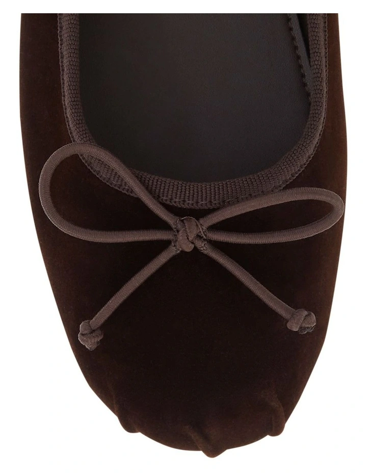 Ruby Flat Shoes in Chocolate Velvet image 4