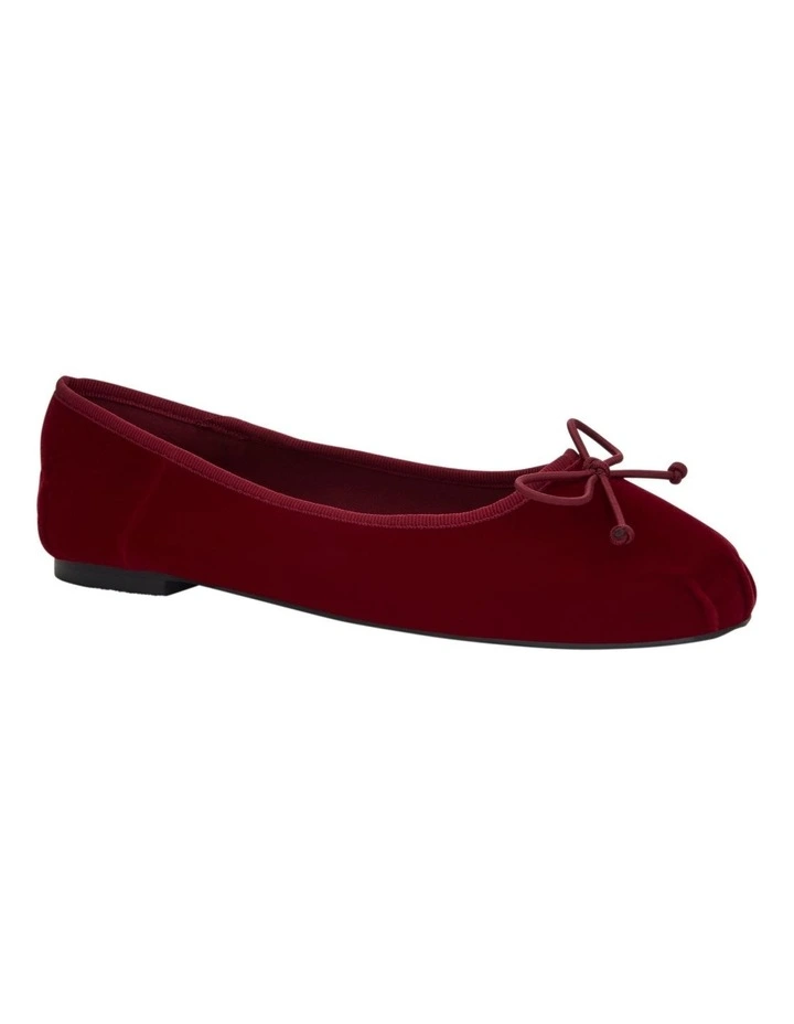 Ruby Flat Shoes in Wine Velvet image 2