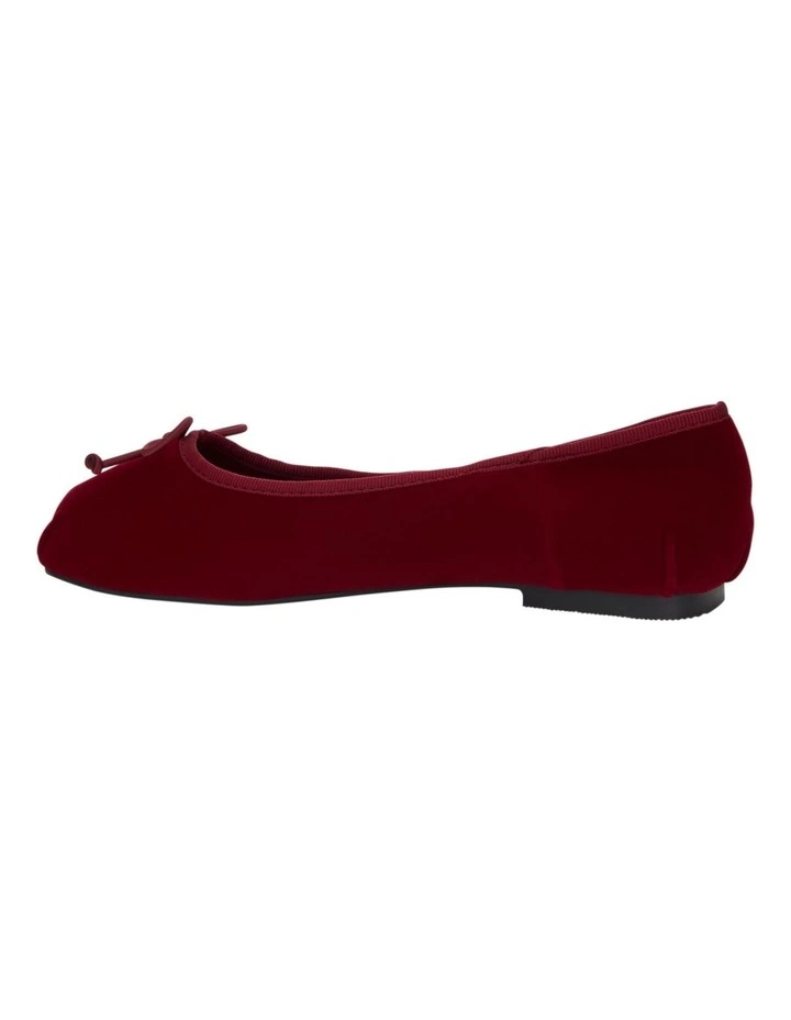 Ruby Flat Shoes in Wine Velvet image 3
