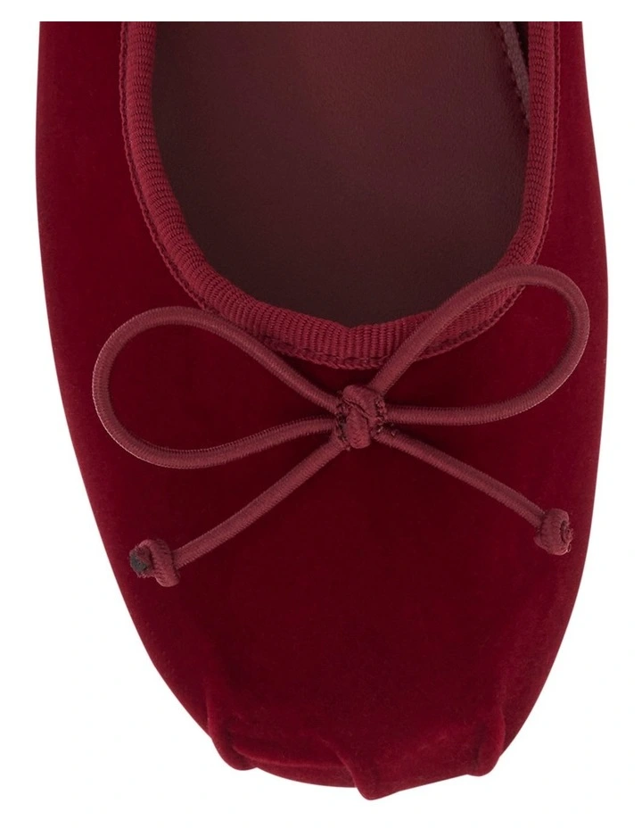 Ruby Flat Shoes in Wine Velvet image 4
