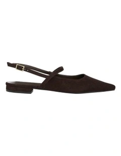 Katie Flat Shoes in Chocolate Micro