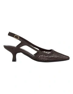 Valencia Heeled Shoes in Chocolate Mesh
