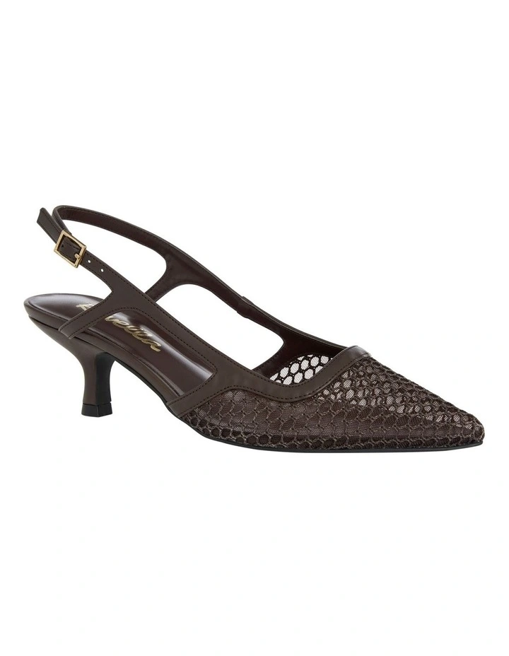 Valencia Heeled Shoes in Chocolate Mesh image 2