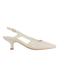 Valencia Heeled Shoes in Ivory Mesh
