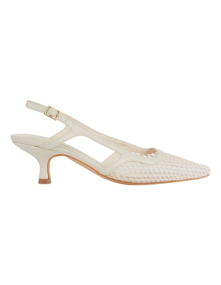 Valencia Heeled Shoes in Ivory Mesh image 1