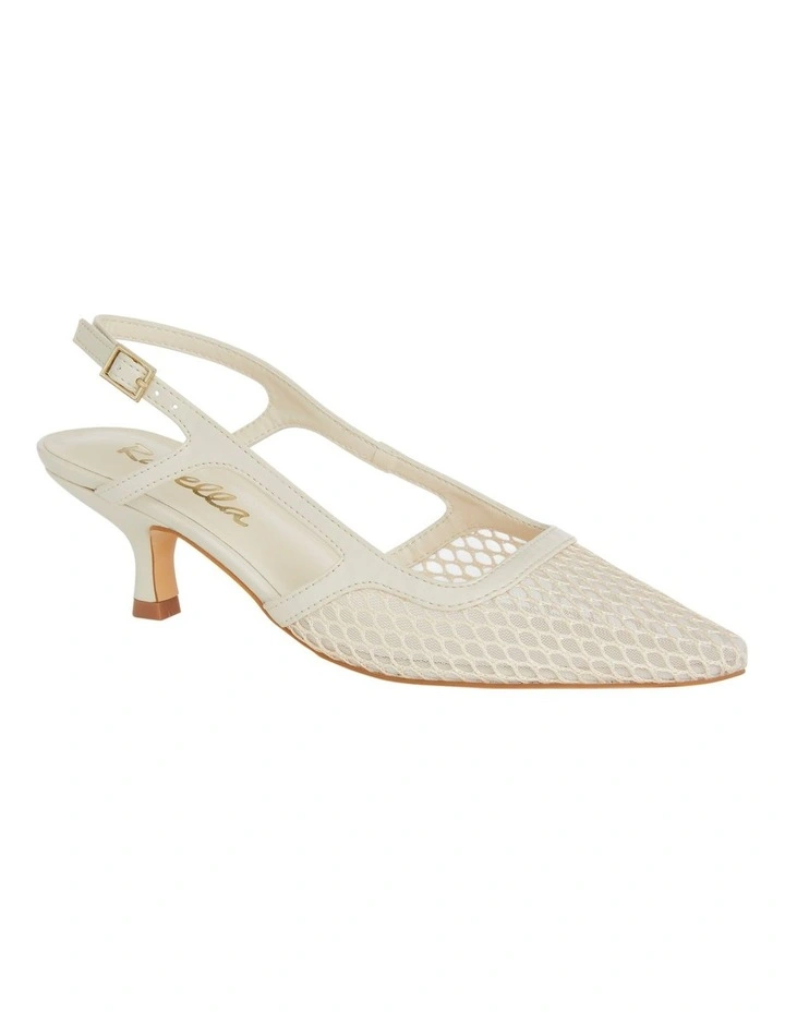 Valencia Heeled Shoes in Ivory Mesh image 2