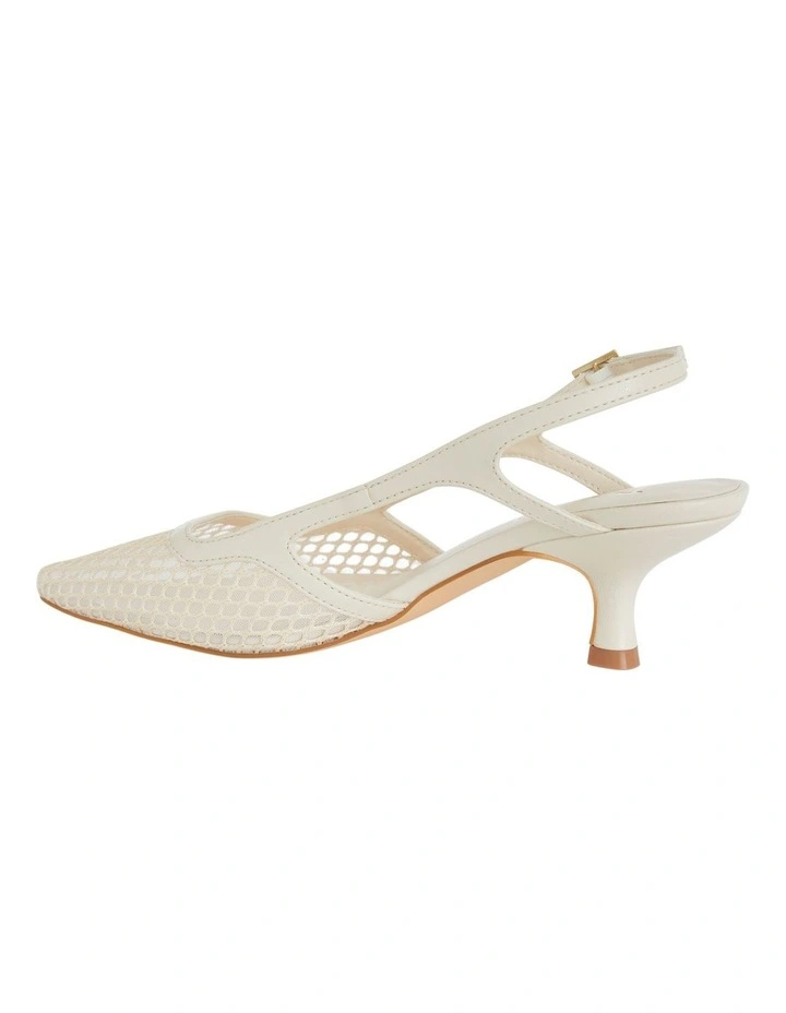 Valencia Heeled Shoes in Ivory Mesh image 3