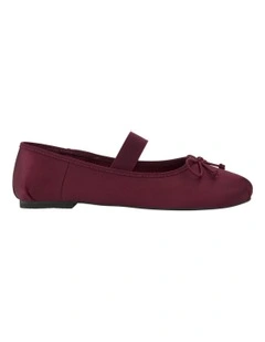 Rose Flat Shoes in Bordeaux Satin