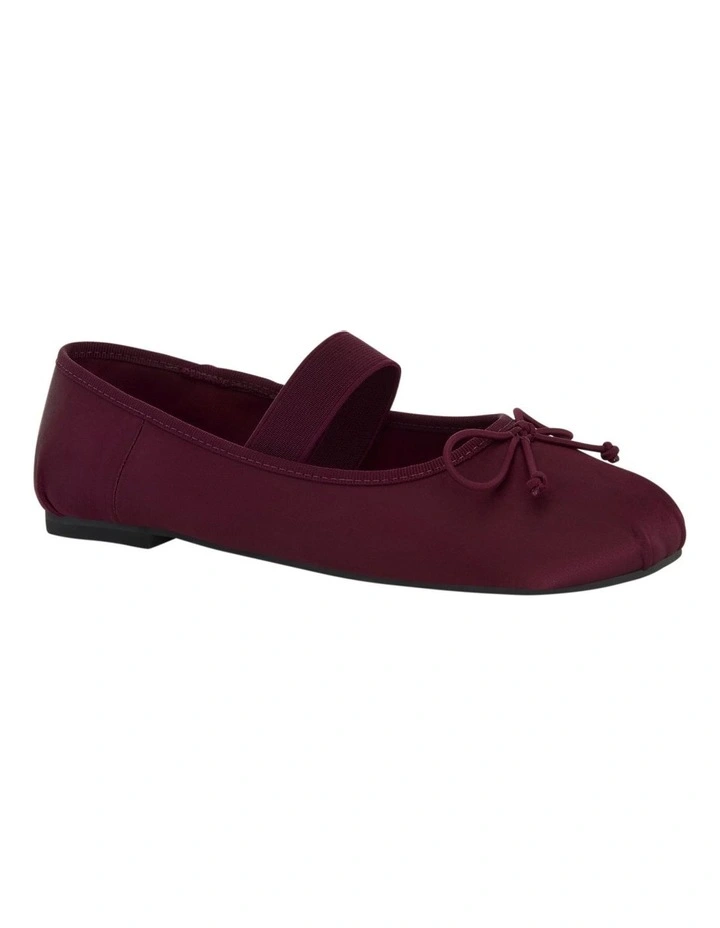 Rose Flat Shoes in Bordeaux Satin image 2