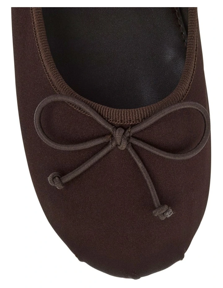 Rose Flat Shoes in Chocolate Satin image 4