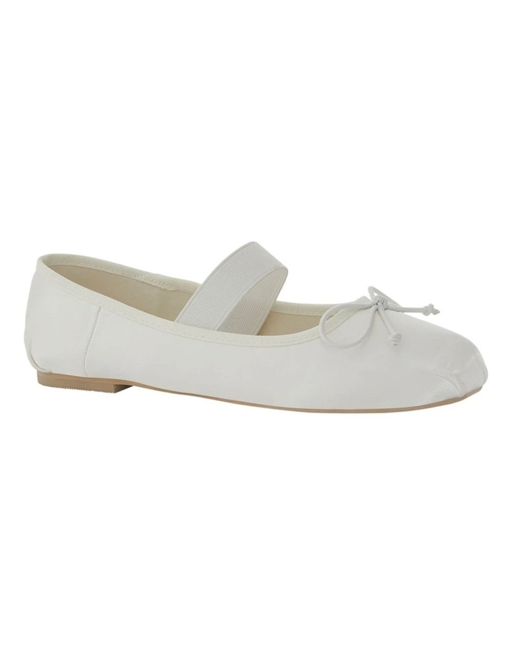 Rose Flat Shoes in Ivory Satin image 2