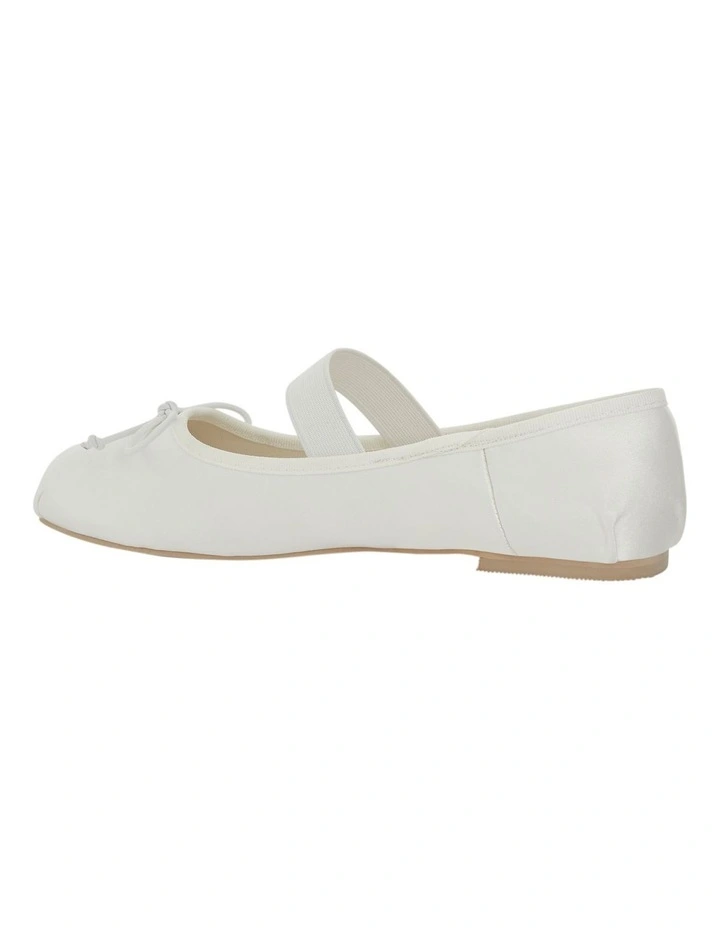 Rose Flat Shoes in Ivory Satin image 3