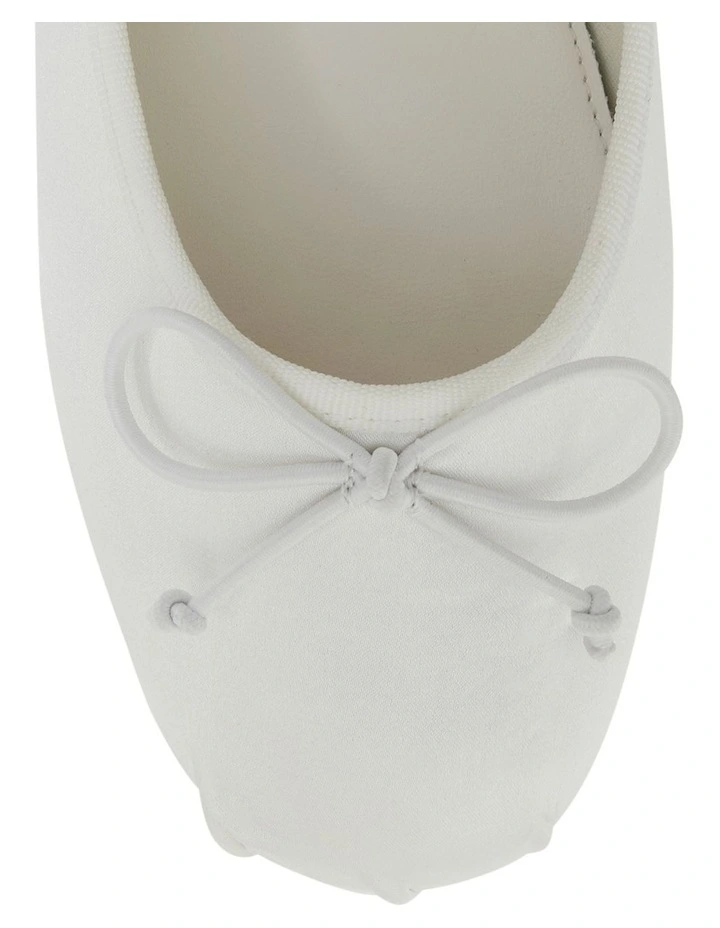 Rose Flat Shoes in Ivory Satin image 4