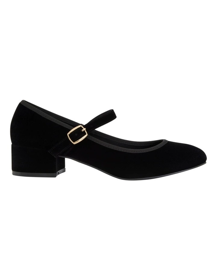 Juliet Heeled Shoes in Black Velvet image 1