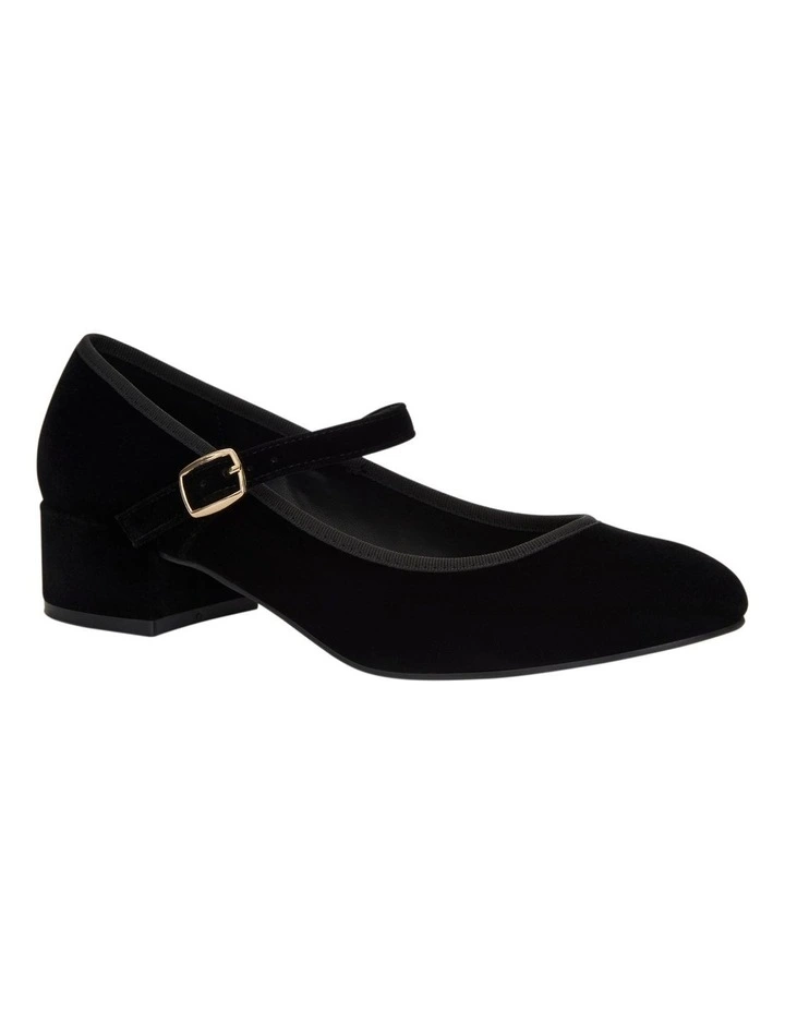 Juliet Heeled Shoes in Black Velvet image 2