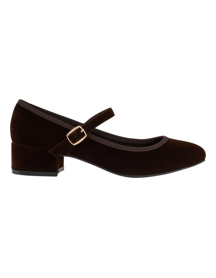 Juliet Heeled Shoes in Chocolate Velvet image 1