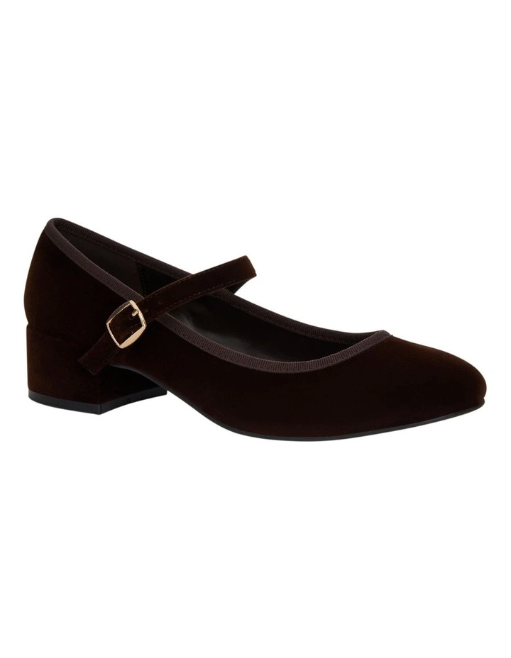 Juliet Heeled Shoes in Chocolate Velvet image 2