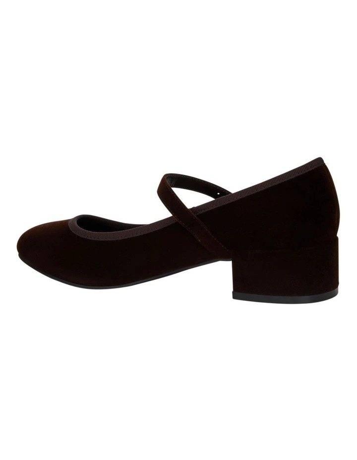 Juliet Heeled Shoes in Chocolate Velvet image 3