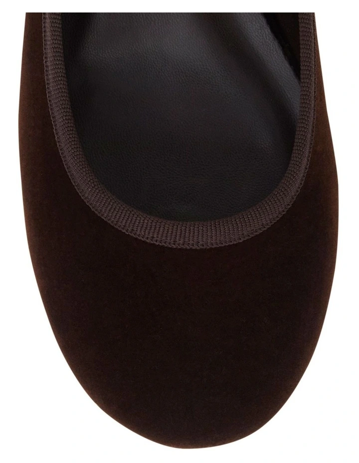 Juliet Heeled Shoes in Chocolate Velvet image 4