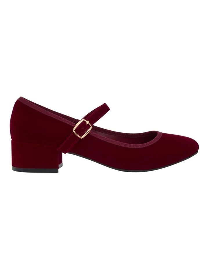 Juliet Heeled Shoes in Wine Velvet image 1