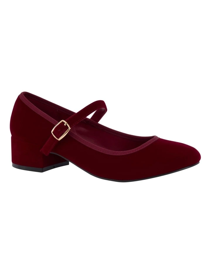 Juliet Heeled Shoes in Wine Velvet image 2