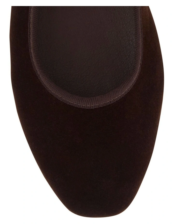 Romy Flat Shoes in Chocolate Velvet image 4