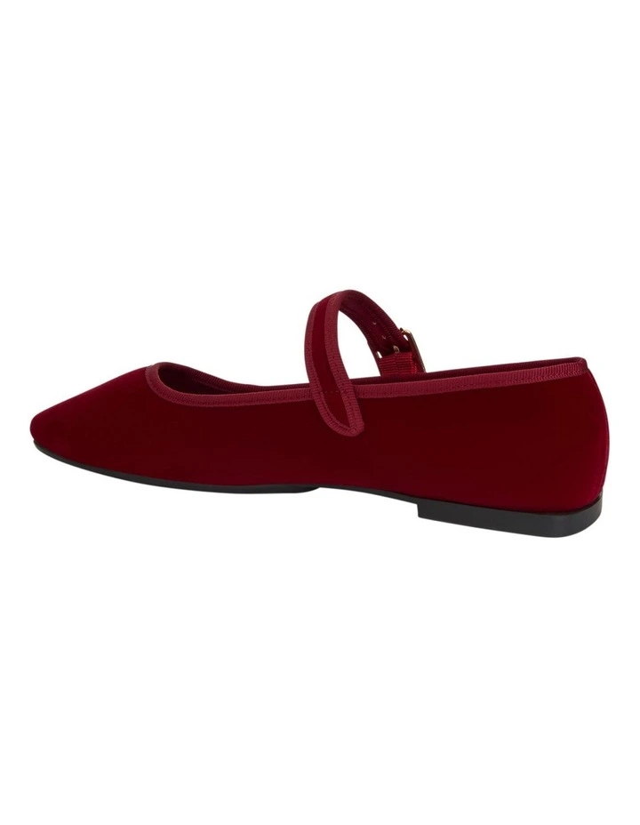 Romy Flat Shoes in Wine Velvet image 3