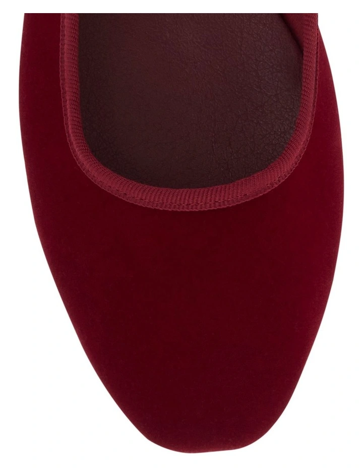 Romy Flat Shoes in Wine Velvet image 4