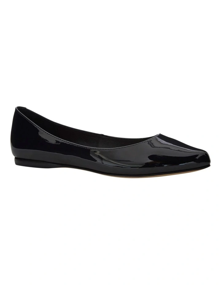 Joyce Flat Shoes in Black Patent image 2