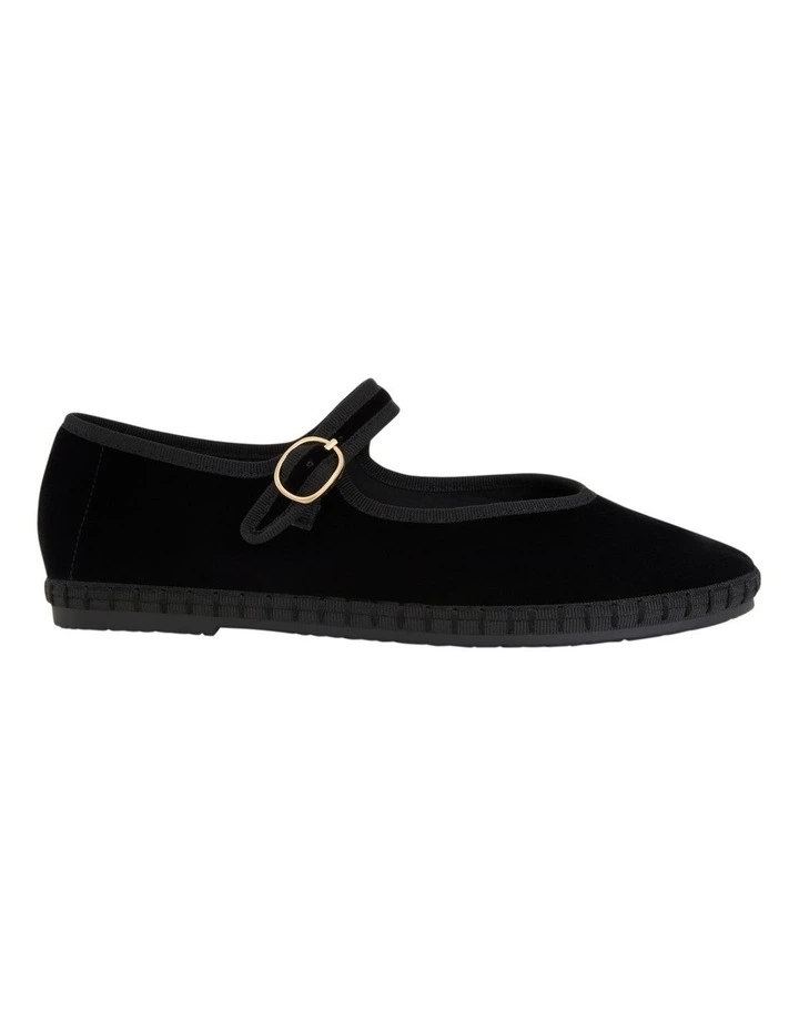 Sarina Flat Shoes in Black Velvet image 1