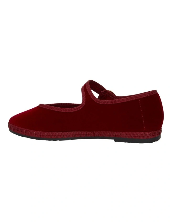 Sarina Flat Shoes in Wine Velvet image 3