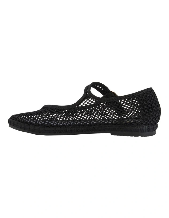 Sandra Flat Shoes in Black Mesh image 3