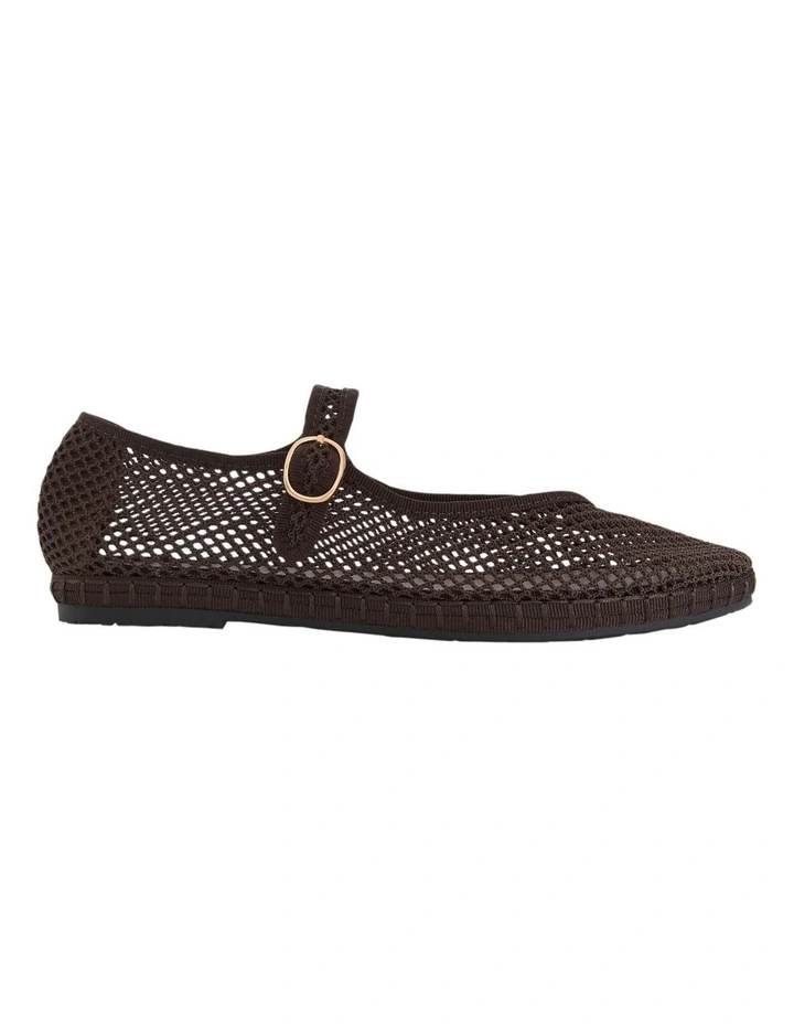 Sandra Flat Shoes in Chocolate Mesh image 1