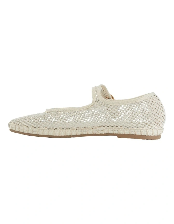 Sandra Flat Shoes in Off White Mesh image 3
