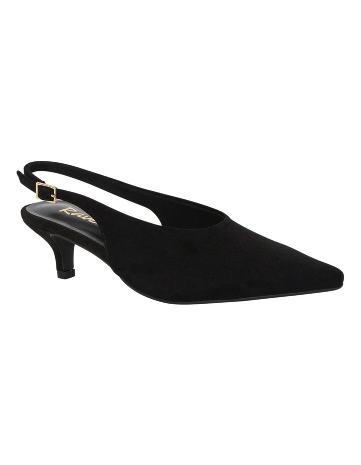 Simone Heeled Shoes in Black Micro image 2