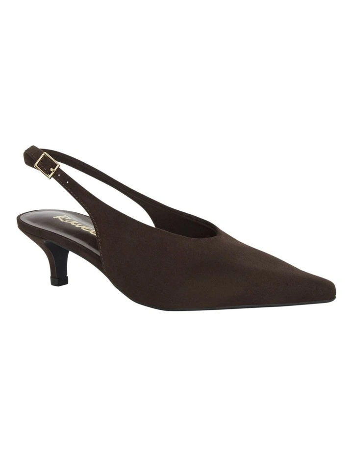 Simone Heeled Shoes in Chocolate Micro image 2