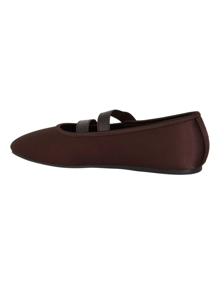 Ryla Ballet Flats in Chocolate Satin image 3