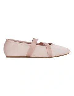 Ryla Ballet Flats in Pale Pink Satin