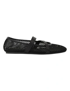 Rexa Ballet Flats in Black Mesh