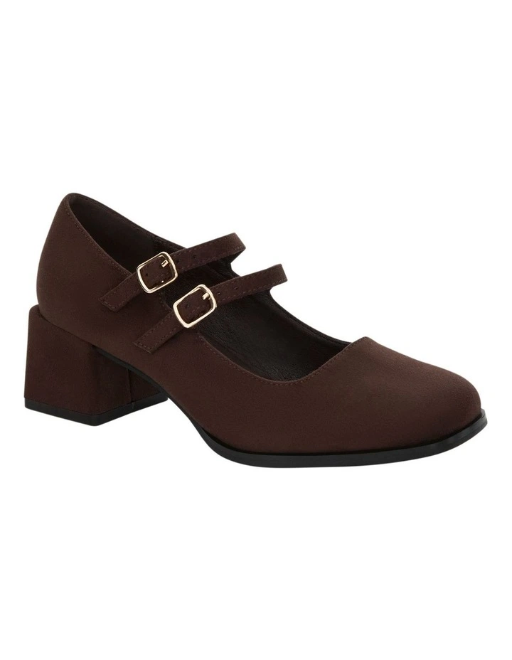 Metro Heeled Shoes in Chocolate Micro image 2