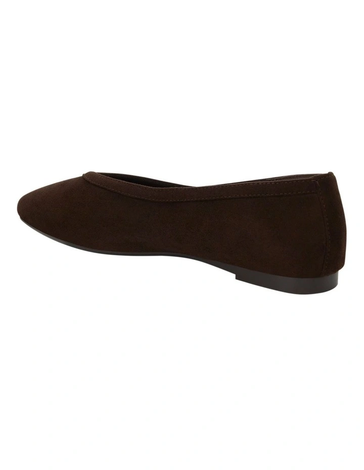 Emily Ballet Flats in Chocolate Micro image 3