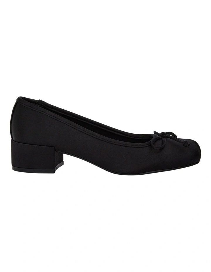 June Heeled Shoes In Black Satin image 1