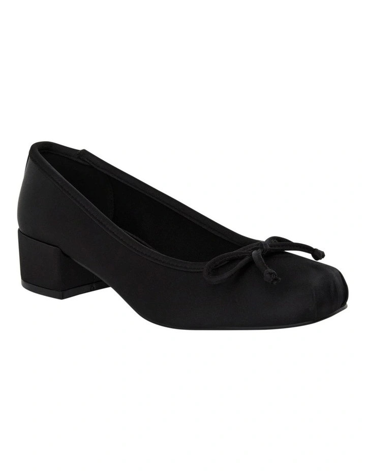 June Heeled Shoes In Black Satin image 2