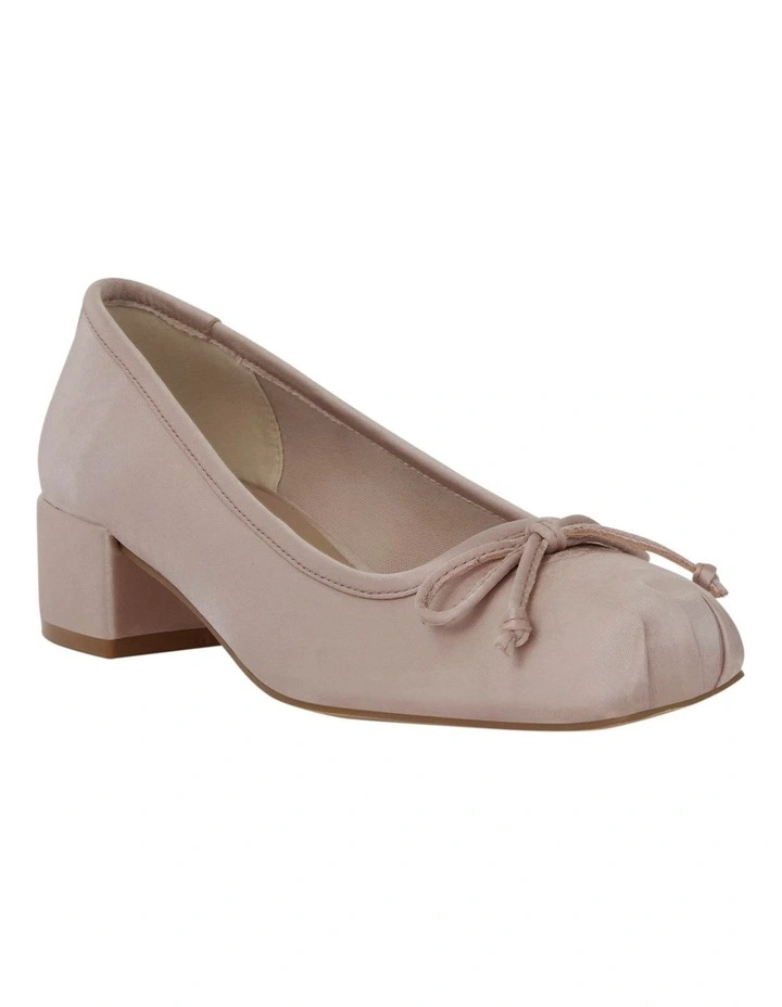 June Heeled Shoes In Blush Satin image 2