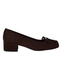 June Heeled Shoes In Chocolate Satin