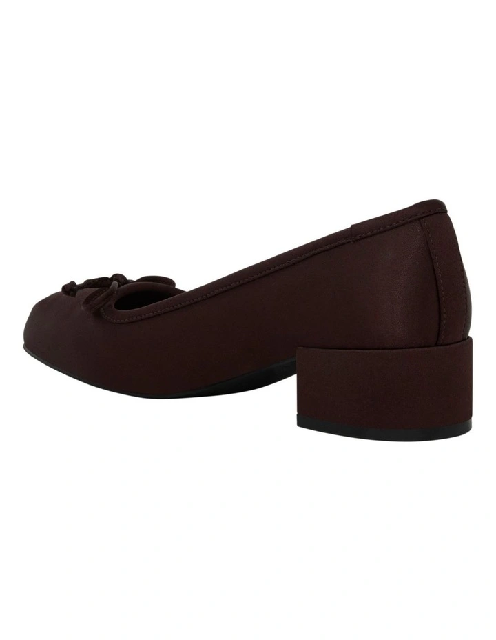 June Heeled Shoes In Chocolate Satin image 3